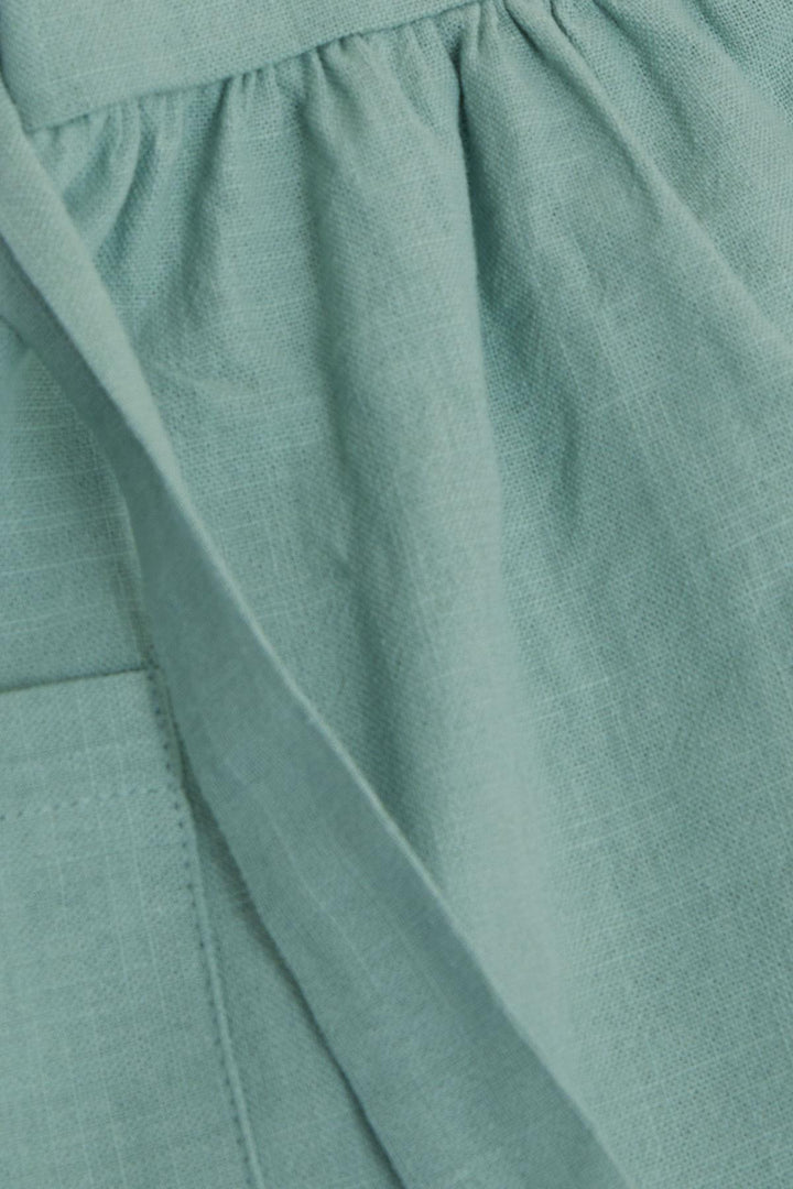 BRE Breeze Girl's Linen Dress with Buttons on the Sides Pockets 1.5-5 Years, Mint Green - Toretsk