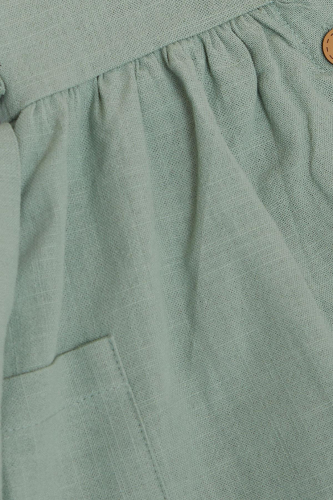 BRE Breeze Girl's Linen Dress with Buttons on the Sides Pockets, 62 Years, Mint Green - Zapopan