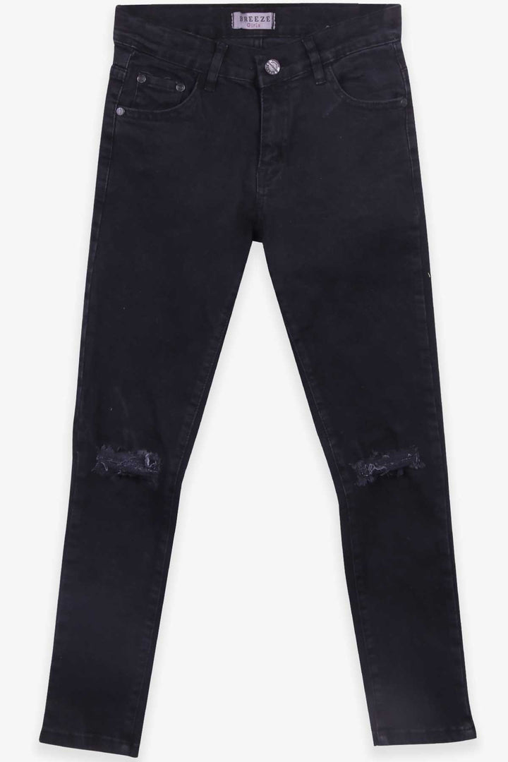 BRE Breeze Girl's Jeans with Ripped Detail, 84 Years, Black - North Charleston