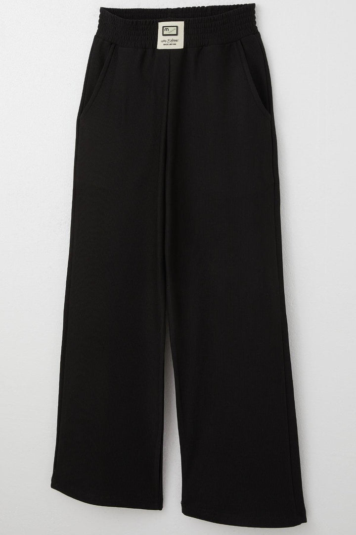 BRE Breeze Girl's Pants with Waistband Detail and Pockets, 84 Years, Black - Mairena del Aljarafe