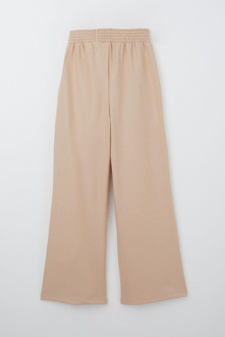 BRE Breeze Girl's Pants with Waistband Arm Detail and Pockets, 84 Years, Beige - Ródos