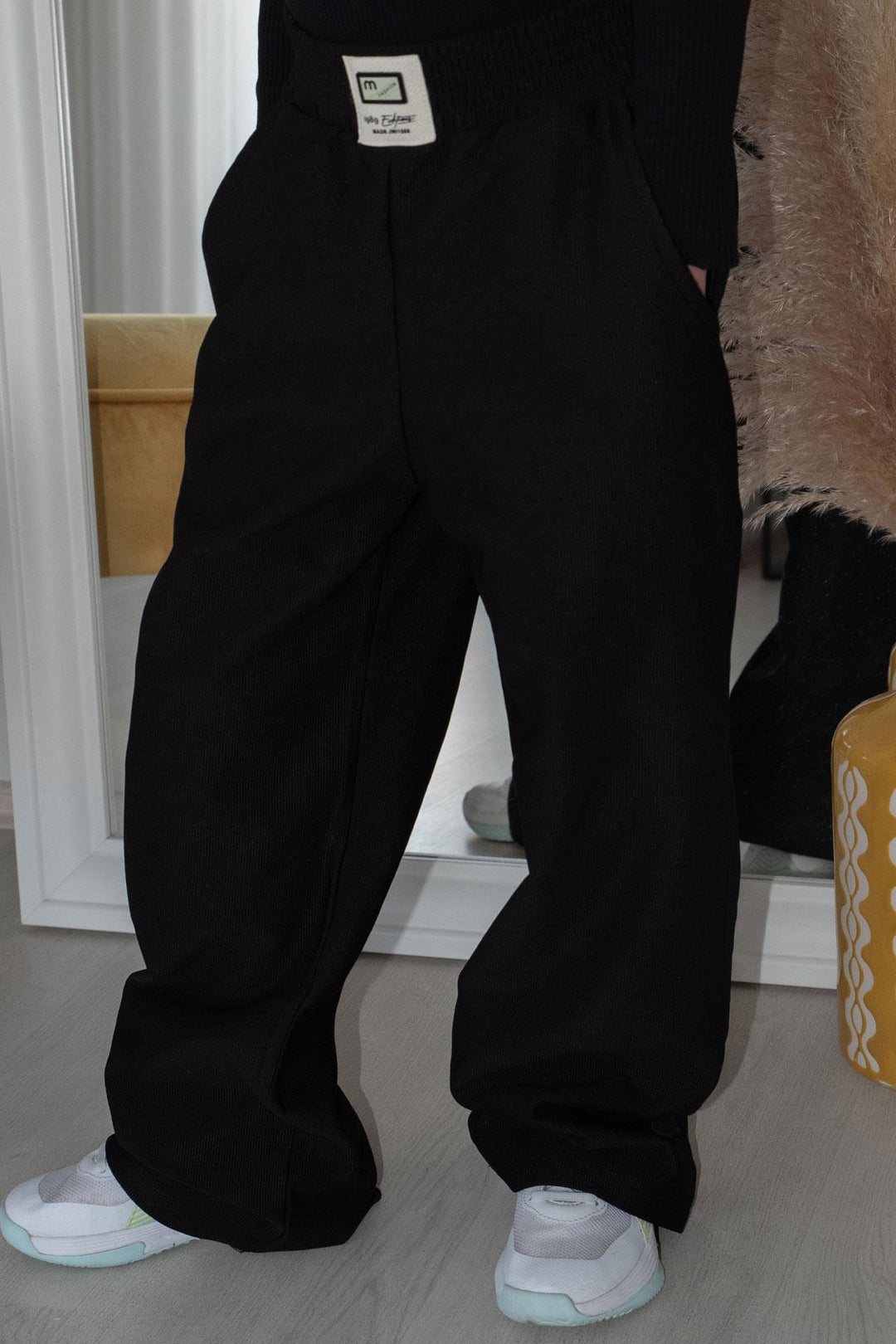 BRE Breeze Girl's Pants with Waistband Detail and Pockets, 84 Years, Black - Mairena del Aljarafe