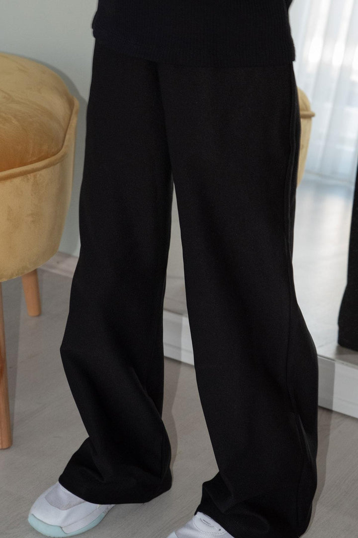 BRE Breeze Girl's Pants with Waistband Detail and Pockets, 84 Years, Black - Mairena del Aljarafe