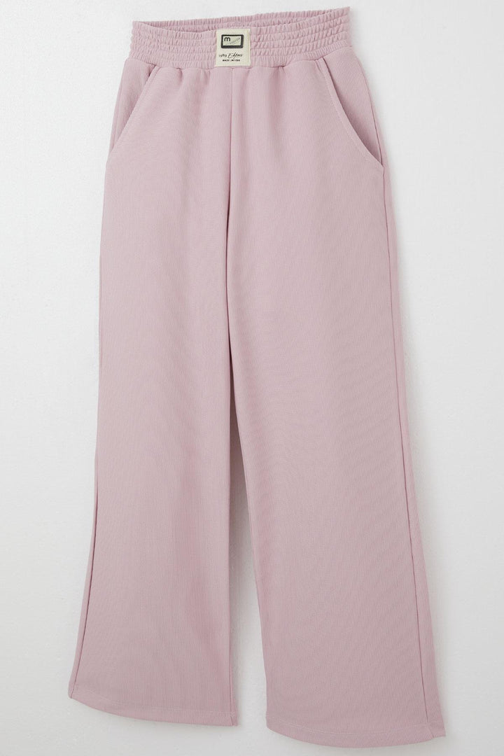 BRE Breeze Girl's Pants with Waistband Logo Detail Pockets 84 Years, Light Lilac - Narbonne