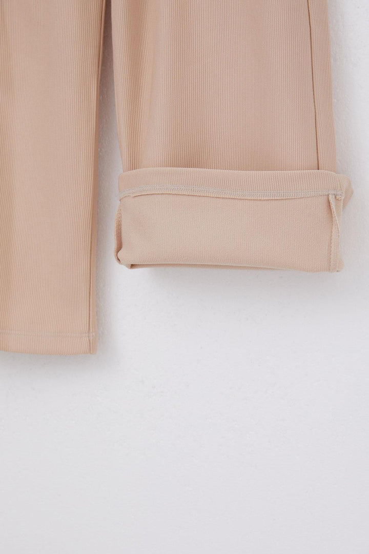BRE Breeze Girl's Pants with Waistband Arm Detail and Pockets, 84 Years, Beige - Ródos