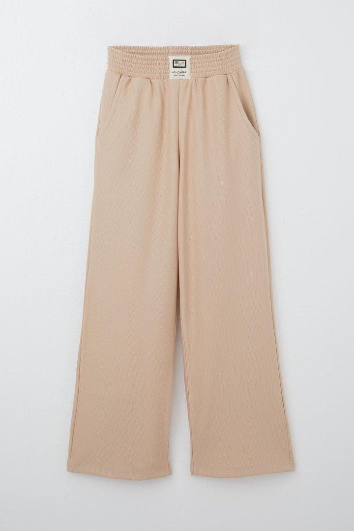 BRE Breeze Girl's Pants with Waistband Arm Detail and Pockets, 84 Years, Beige - Ródos