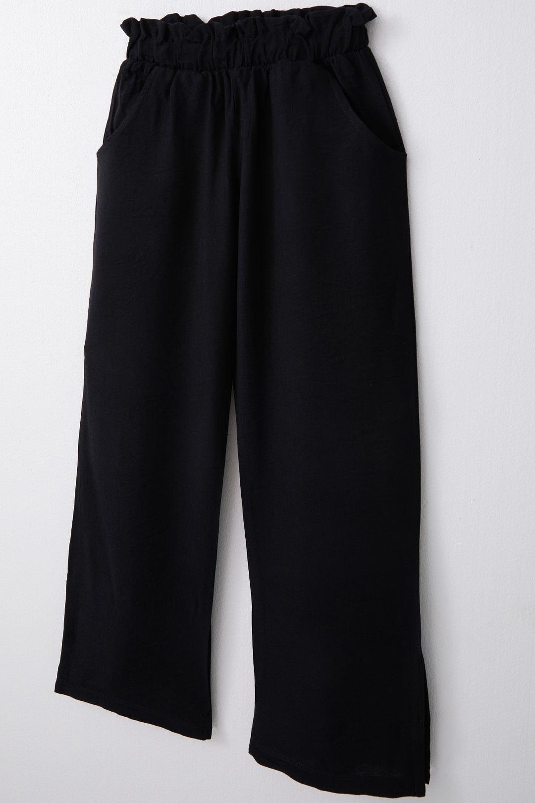 BRE Breeze Girl's Pants with Elastic Waist and Side Slits, 84 Years, Black - Sherbrooke
