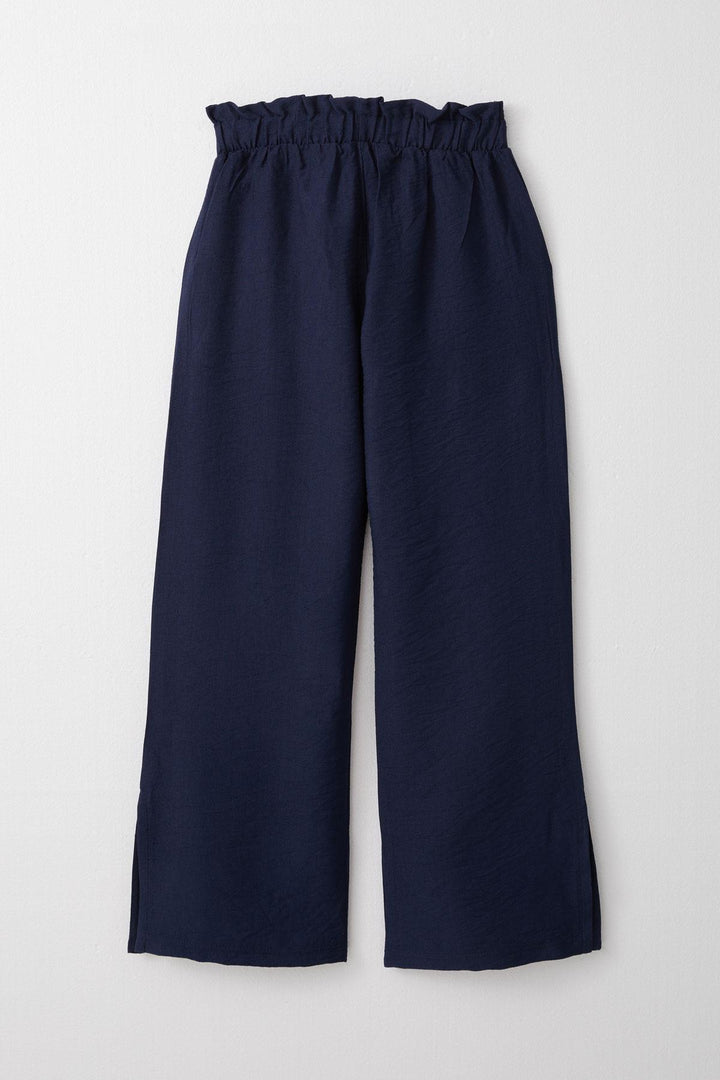 BRE Breeze Girl's Pants with Elastic Waist and Side Slits, 84 Years, Navy Blue - Moline