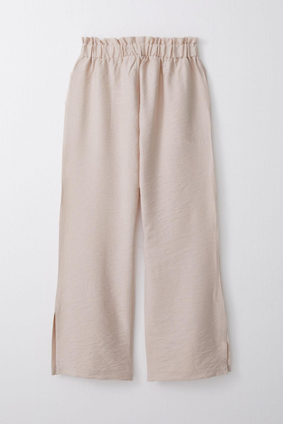 BRE Breeze Girl's Pants with Elastic Waist and Side Slits, 84 Years, Beige - Amadora