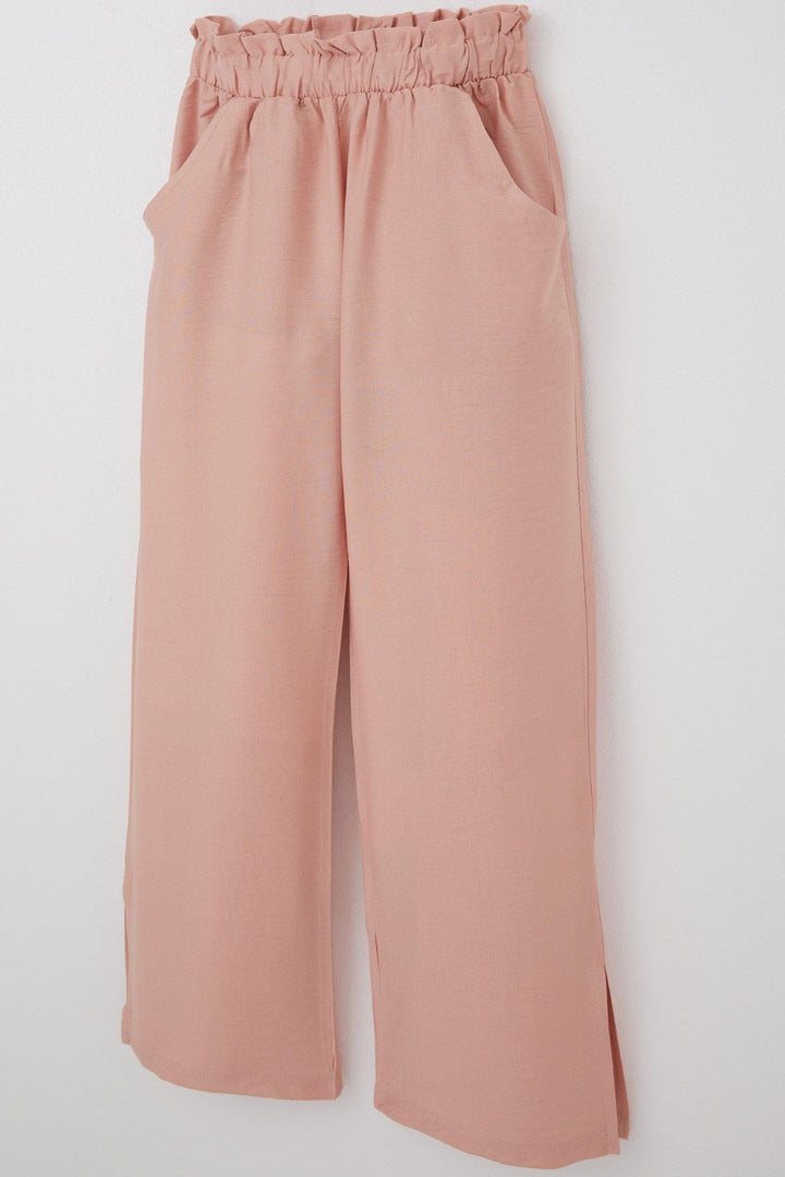 BRE Breeze Girl's Pants with Elastic Waist and Side Slits, 84 Years, Powder - Wilmington