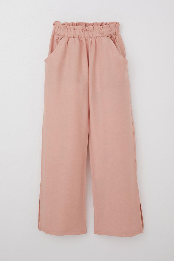 BRE Breeze Girl's Pants with Elastic Waist and Side Slits, 84 Years, Powder - Wilmington