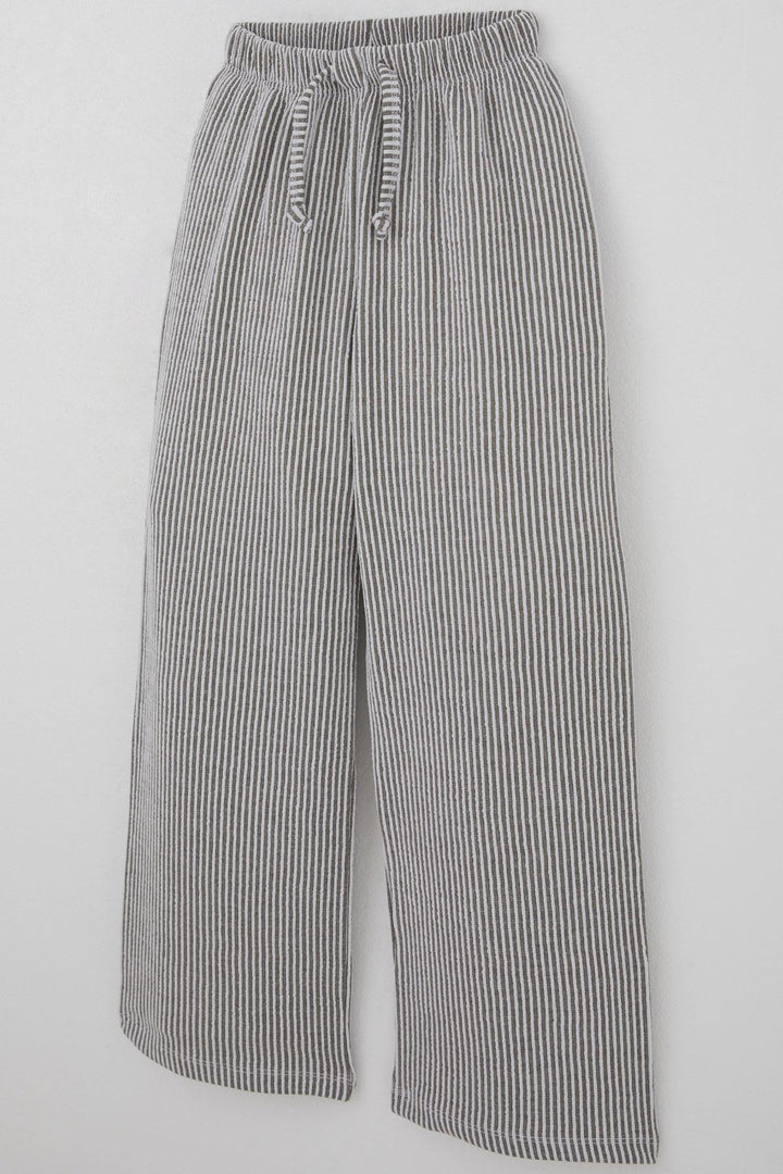 BRE Breeze Girl's Striped Pants with Drawstring Waistband Accessory Elastic Detailed 84 Years, Mixed Color - Parker