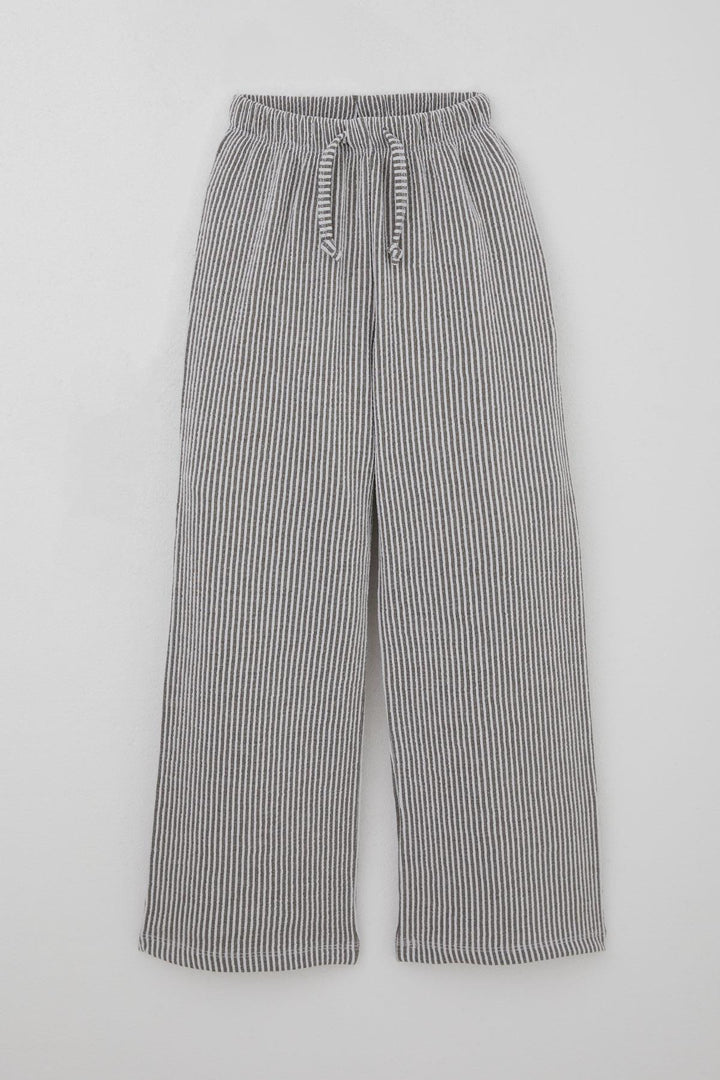 BRE Breeze Girl's Striped Pants with Drawstring Waistband Accessory Elastic Detailed 84 Years, Mixed Color - Parker