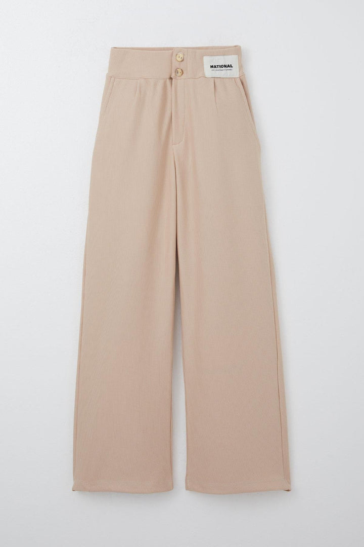BRE Breeze Girl's Pants with Button and Zipper, 64 Years, Beige - Colmar