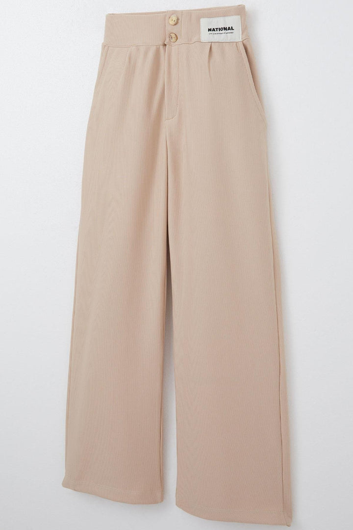 BRE Breeze Girl's Pants with Button and Zipper, 64 Years, Beige - Colmar