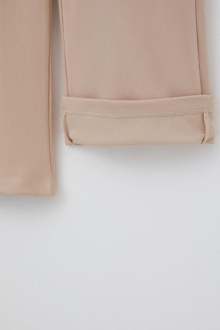BRE Breeze Girl's Pants with Button and Zipper, 64 Years, Beige - Colmar