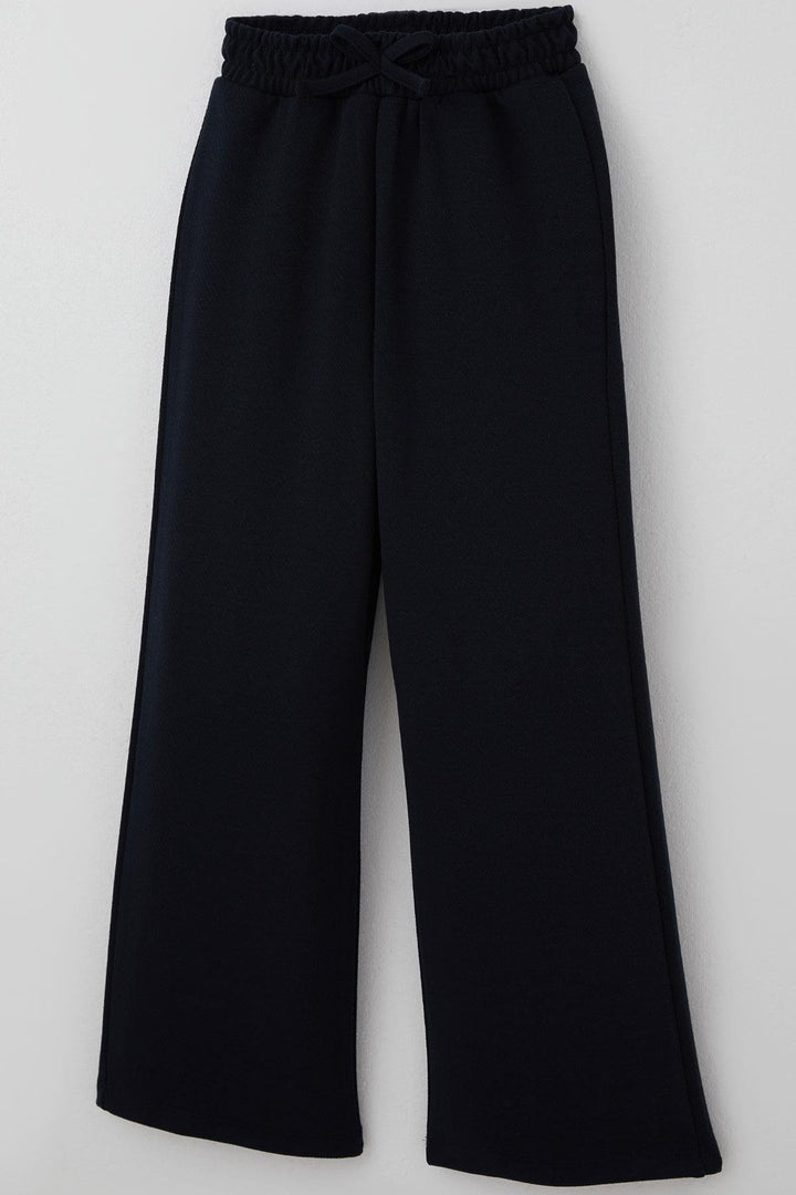 BRE Breeze Girl's Pants Solid Color with Bow Accessory 82 Years, Navy Blue - Arvada