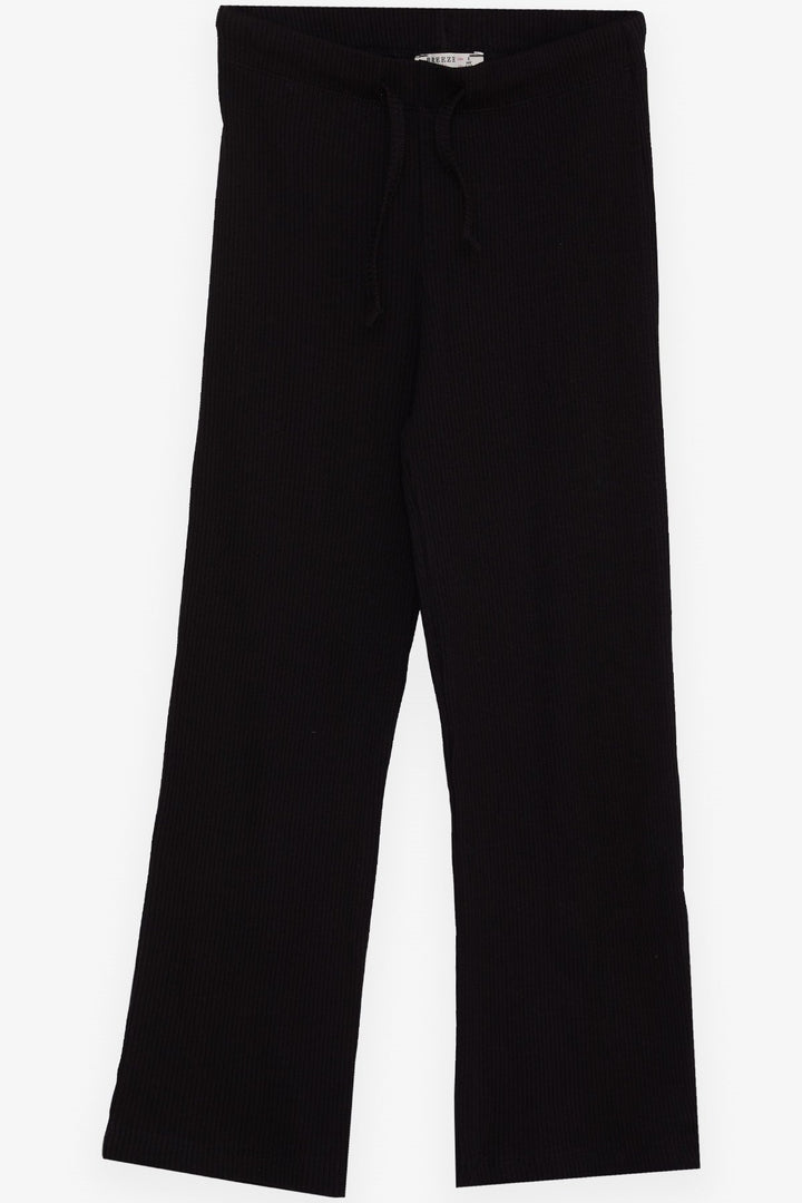 BRE Breeze Girl's Pants with Suspenders Ribbed 84 Years, Black - Faenza