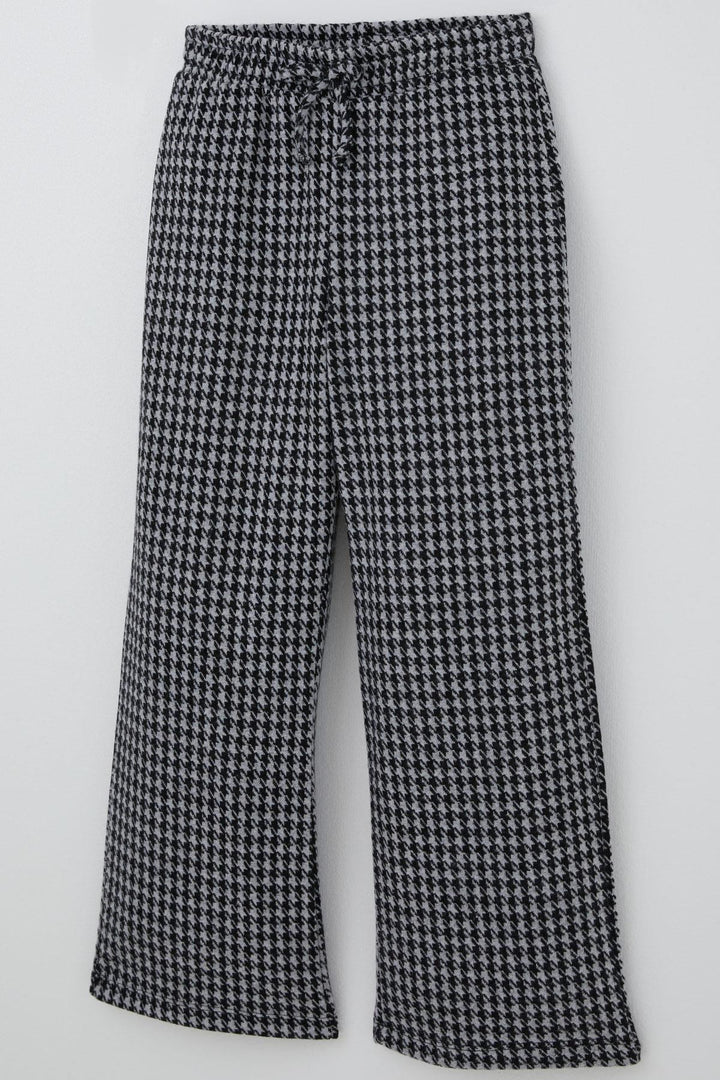 BRE Breeze Girl's Pants with Herringbone Pattern Elastic Waist 94 Years, Black - Torreón
