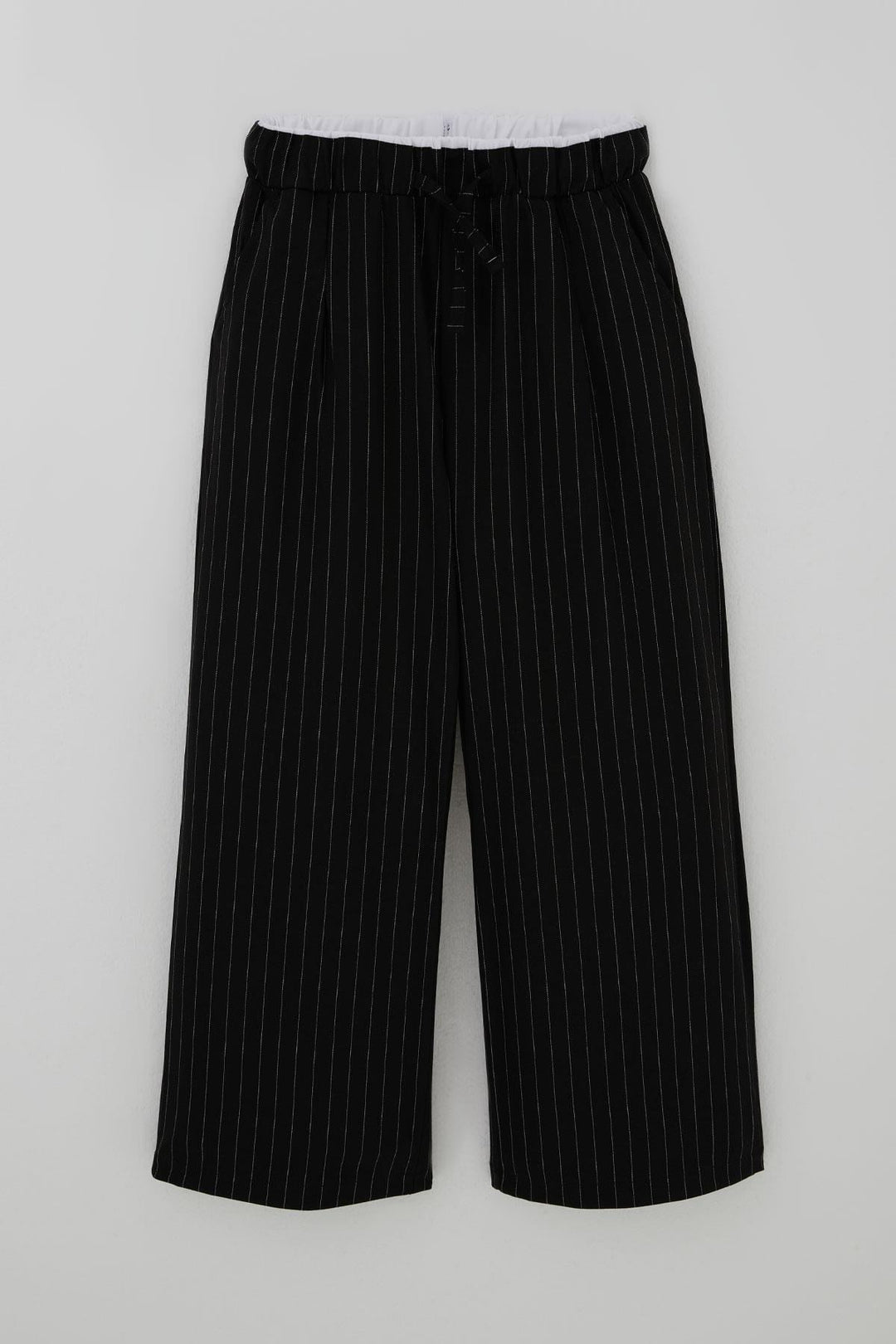 BRE Breeze Kız Çocuk Pantolon Pinstripe Çizgili Çift Bel Detaylı 84 Yaş, Siyah - Apple Valley