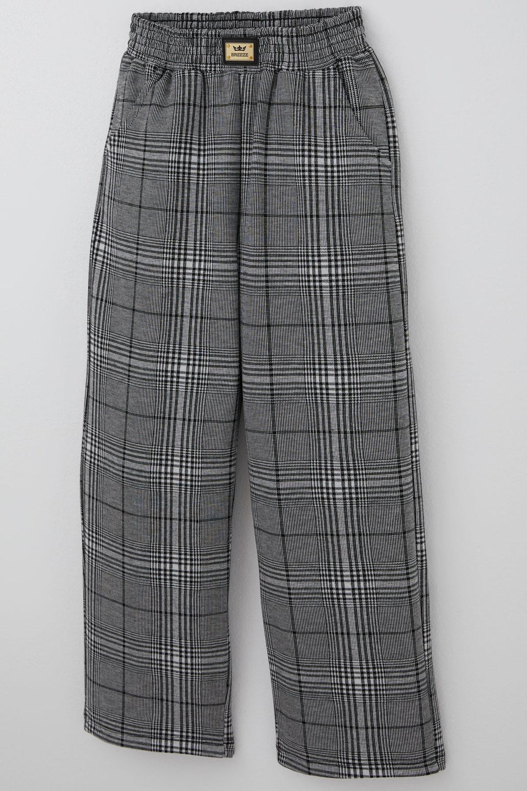 BRE Breeze Girl Child Set with Pants Blouse Finger Detailed Pants Plaid Patterned 84 Years, Ecru - Lowell