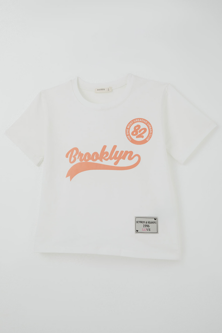 BRE Breeze Kız Çocuk Pantolonlu Takım Brooklyn Yazı Baskılı Bağcıklı 84 Yaş, Ekru - Hildesheim