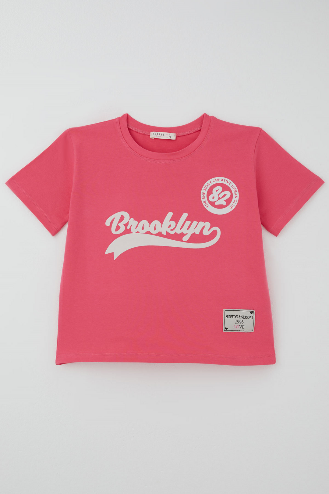 BRE Breeze Kız Çocuk Pantolonlu Takım Brooklyn Yazı Baskılı Bağcıklı 84 Yaş, Fuşya - Annapolis