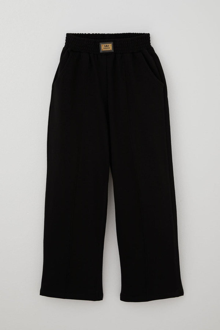 BRE Breeze Girl Child Tracksuit with Pants Finger Slit Arm Detail 84 Years, Black - Greenwood