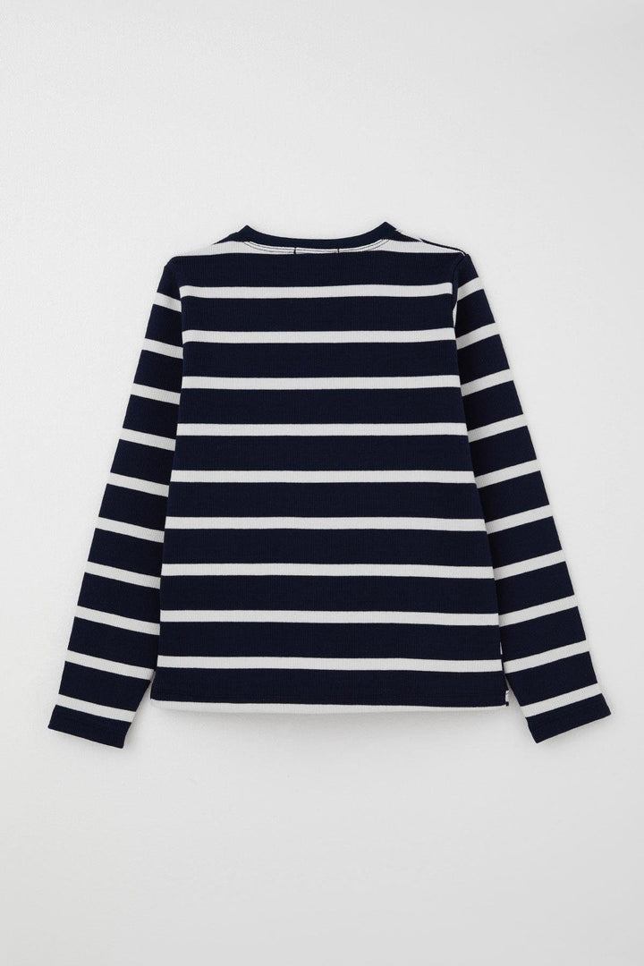 BRE Breeze Girl Child Set with Pants Finger Slit Arm Detail 84 Years, Navy Blue - Coram