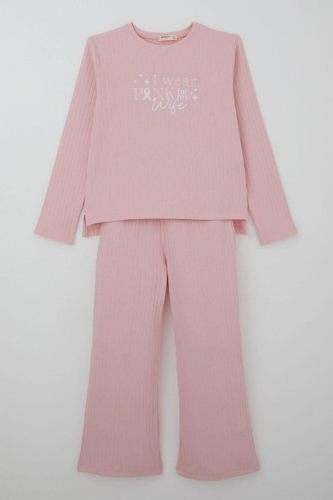 BRE Breeze Kız Çocuk Pantolonlu Takım Yazı Nakışlı Fiyonk Detaylı 4-8 Yaş, Pembe - Harrogate