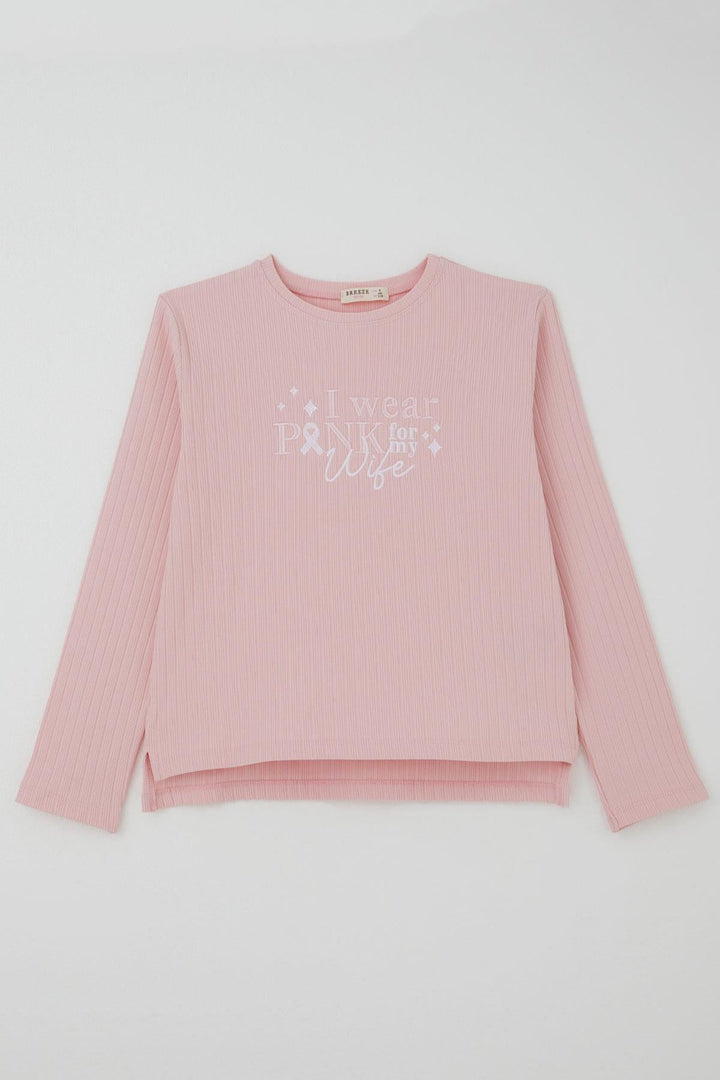 BRE Breeze Kız Çocuk Pantolonlu Takım Yazı Nakışlı Fiyonk Detaylı 4-8 Yaş, Pembe - Harrogate