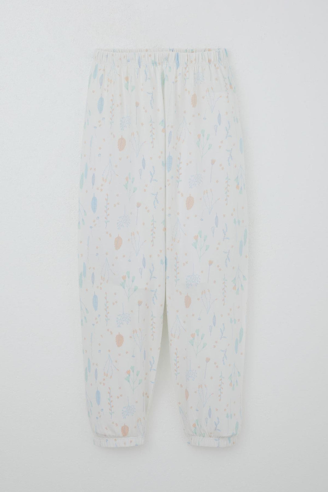 BRE Breeze Girl's Pajama Set Spring Whisper Colorful Leaf Patterned 4-8 Years, Ecru - Arrecife