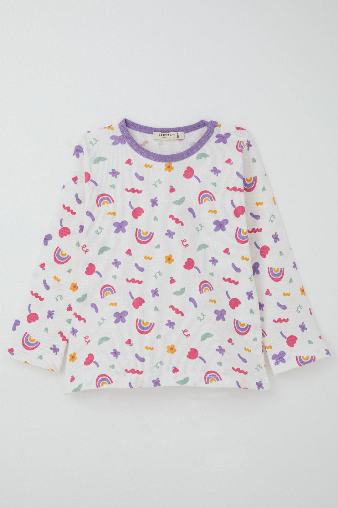 BRE Breeze Girl's Pyjama Set Spring Colors 1-3 Years, White - Long Beach