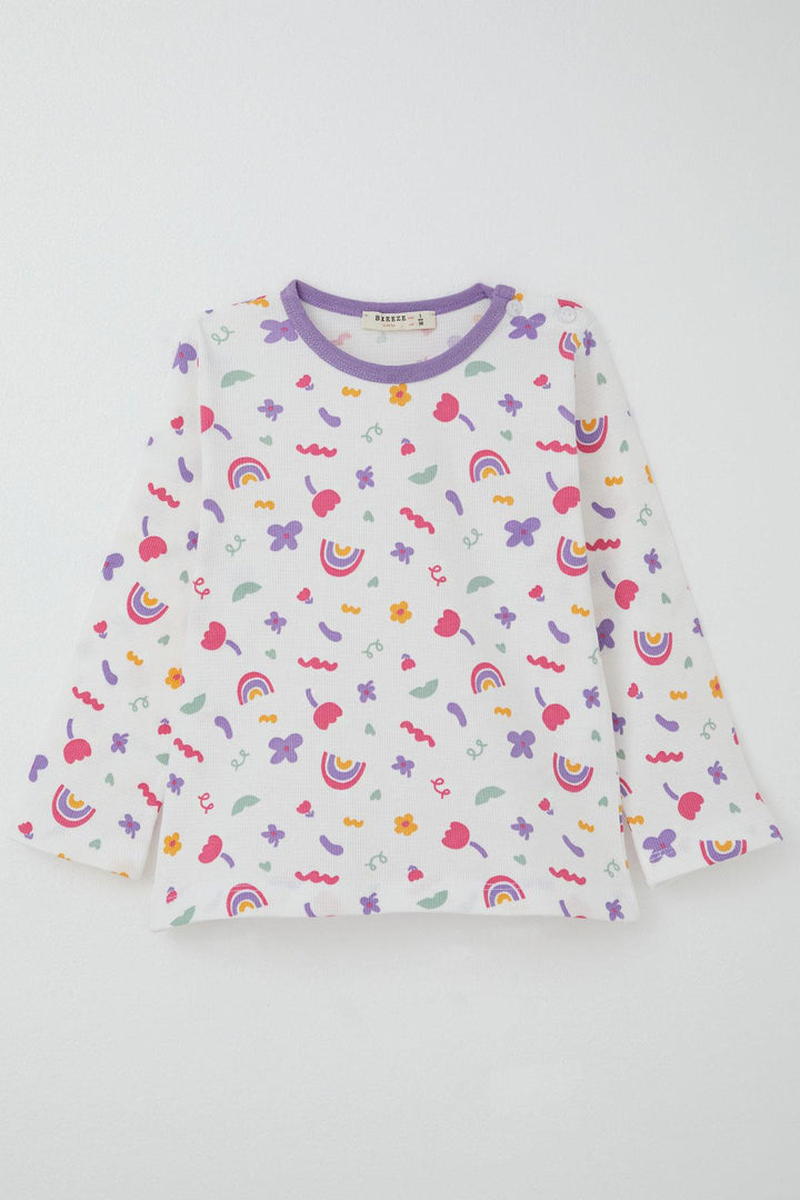 BRE Breeze Girl's Pyjama Set Spring Colors 1-3 Years, White - Long Beach