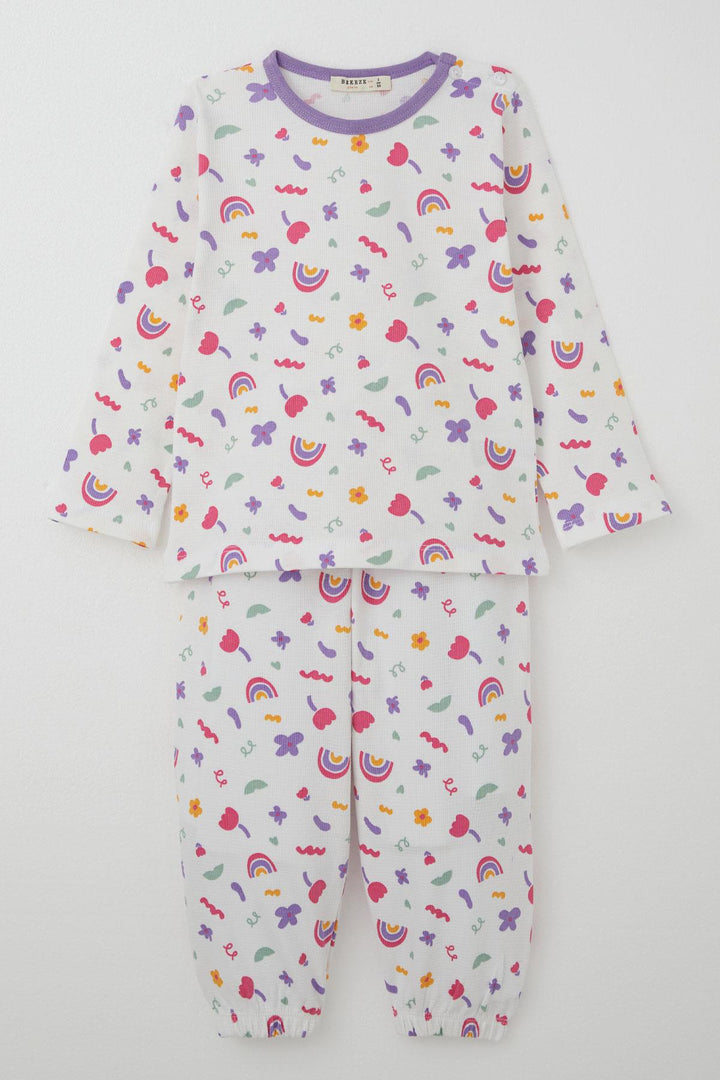 BRE Breeze Girl's Pyjama Set Spring Colors 1-3 Years, White - Long Beach