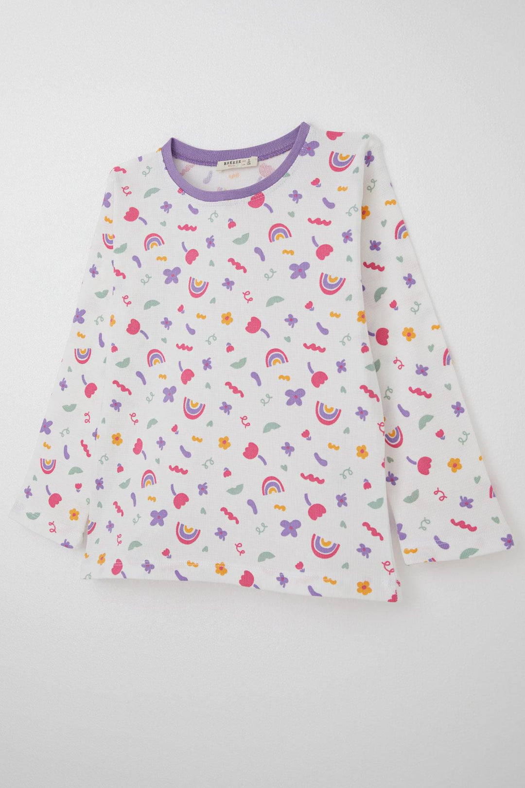BRE Breeze Girl's Pajama Set Spring Colors 4-8 Years, White - Almada
