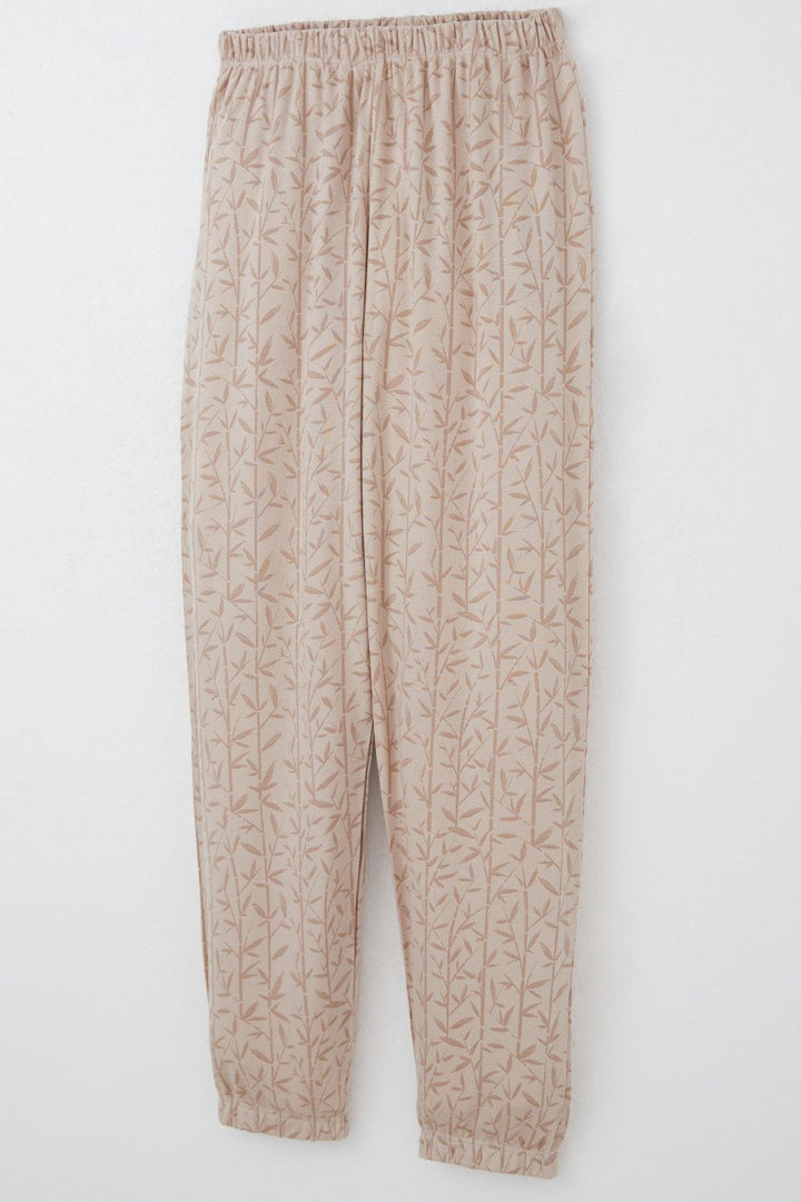 BRE Breeze Girl's Pajama Set Bamboo Flower Patterned 92 Years, Beige - Buxtehude