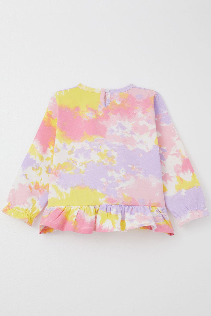 BRE Breeze Girl's Pyjama Set with Tie-Dye Pattern and Ruffles, 3-7 Years, Mixed Color - St. Thomas