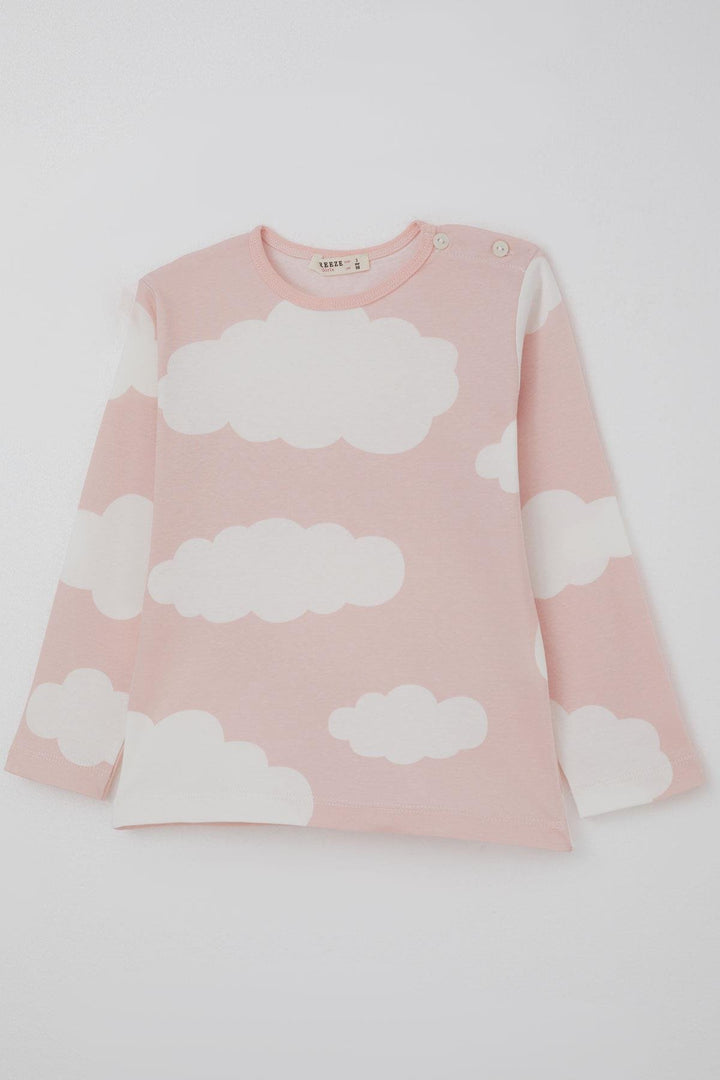 BRE Breeze Girl's Pajama Set with Cloud Pattern, 1-3 Years, Pink - Niagara Falls