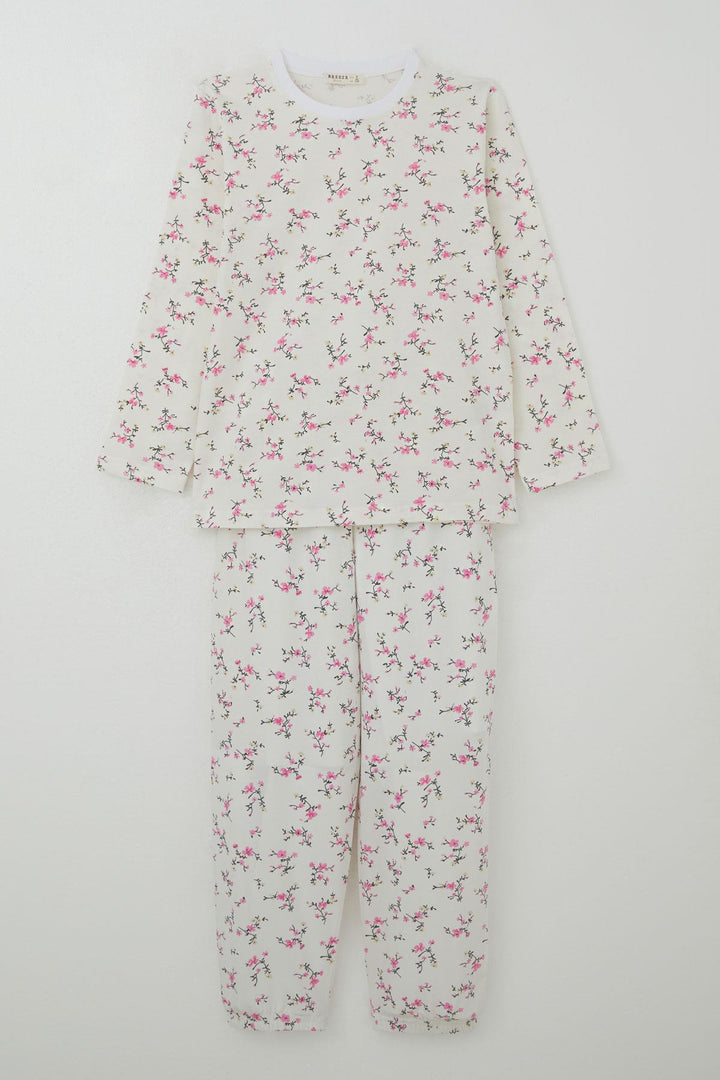 BRE Girl's Pyjama Set Flower Spring 4-8 Years, Ecru - Ferizaj