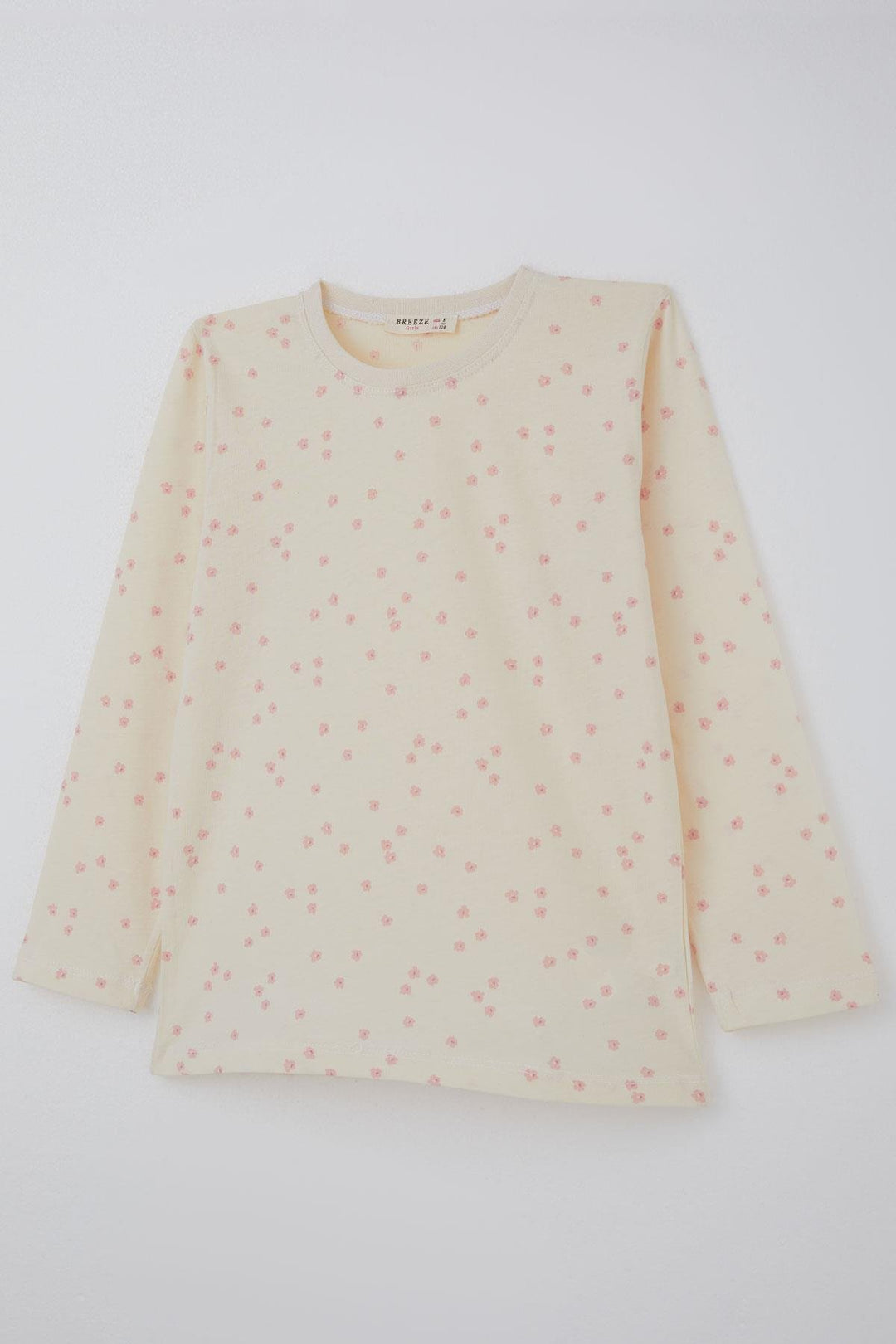 BRE Breeze Girl's Pajama Set Flower Patterned 4-8 Years, Cream - Visalia