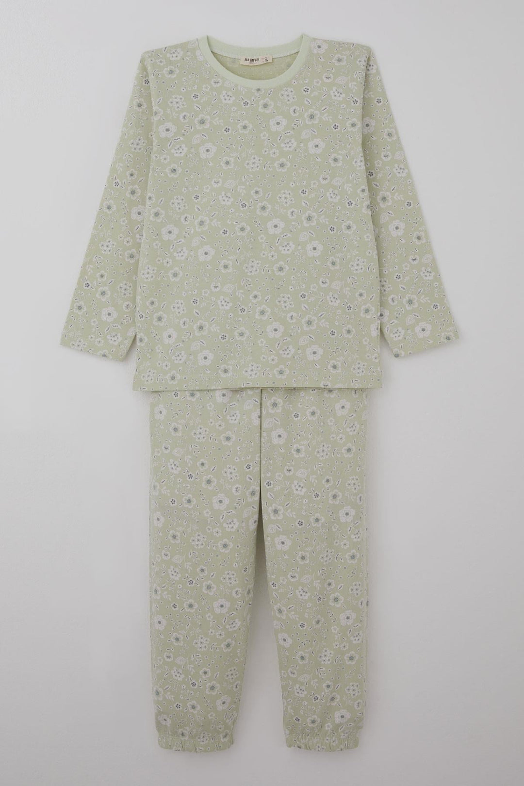 BRE Breeze Kız Çocuk Pijama Takımı Çiçek Desenli 4-8 Yaş, Su Yeşili - Oosterhout