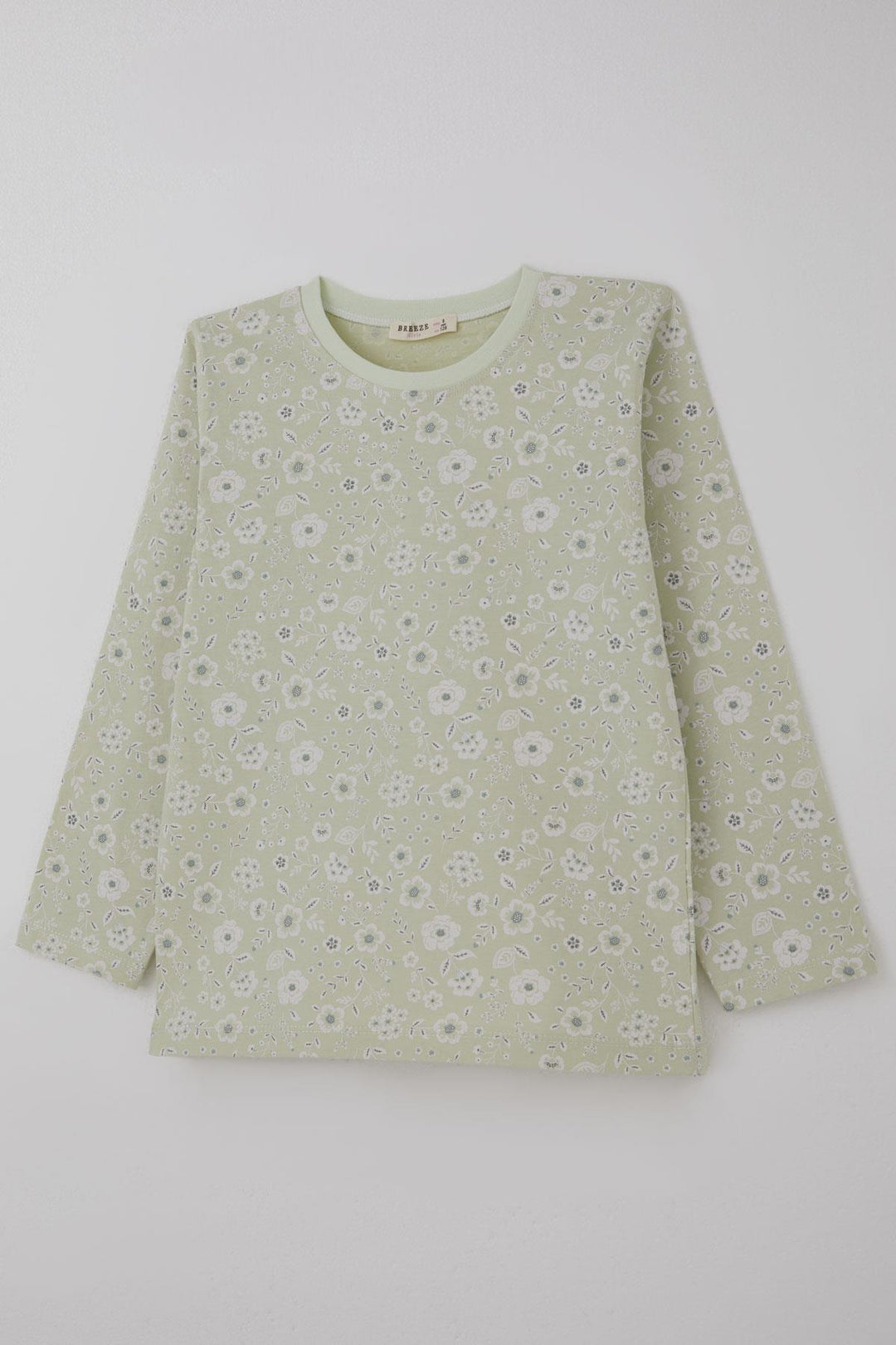 BRE Breeze Kız Çocuk Pijama Takımı Çiçek Desenli 4-8 Yaş, Su Yeşili - Oosterhout