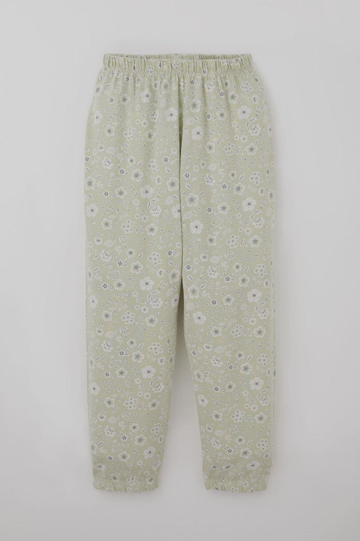 BRE Breeze Kız Çocuk Pijama Takımı Çiçek Desenli 4-8 Yaş, Su Yeşili - Oosterhout