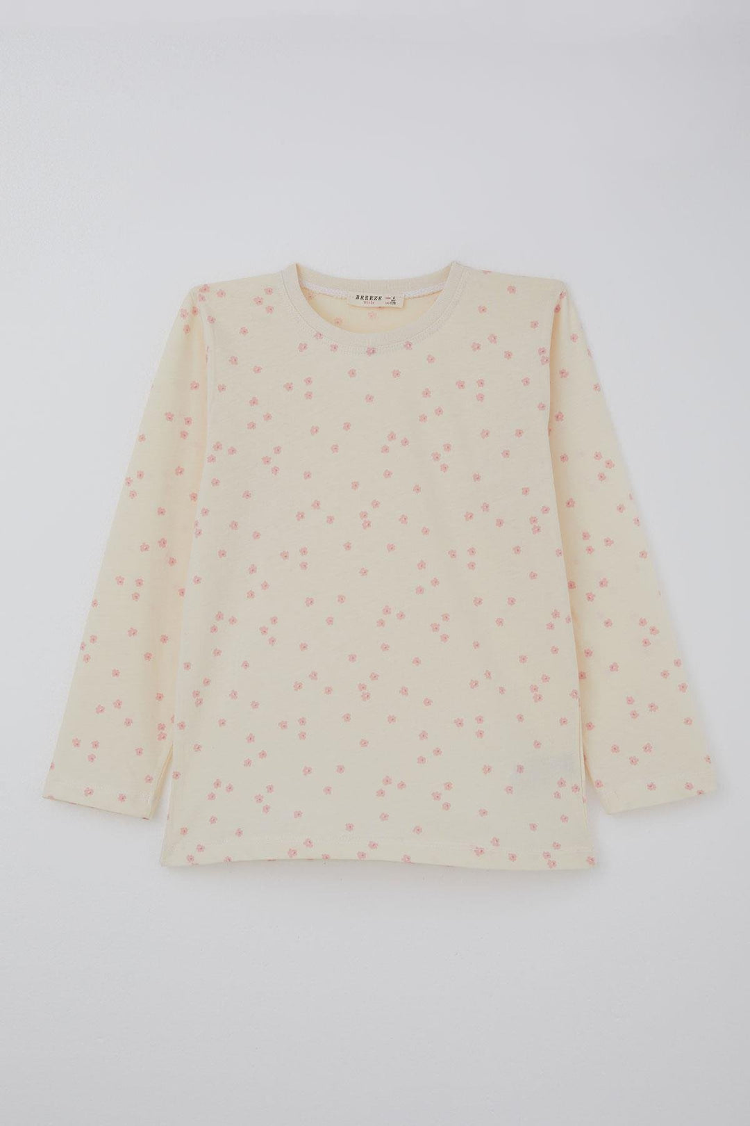 BRE Breeze Girl's Pajama Set Flower Patterned 4-8 Years, Cream - Visalia