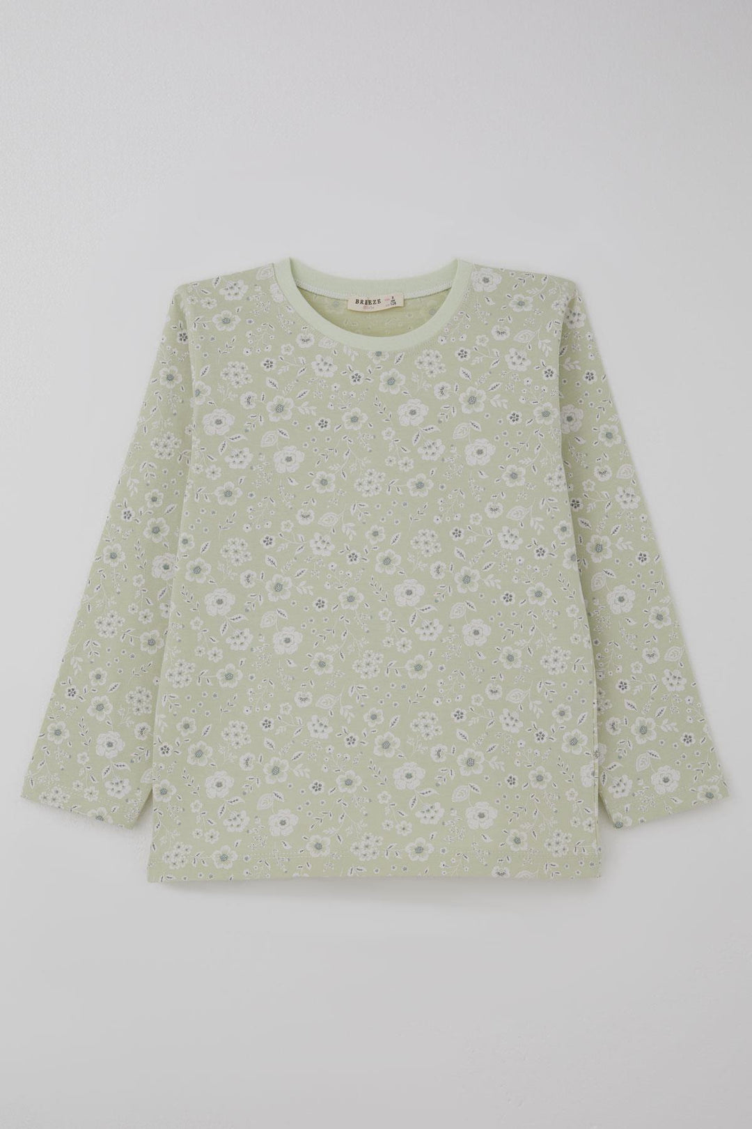 BRE Breeze Kız Çocuk Pijama Takımı Çiçek Desenli 4-8 Yaş, Su Yeşili - Oosterhout