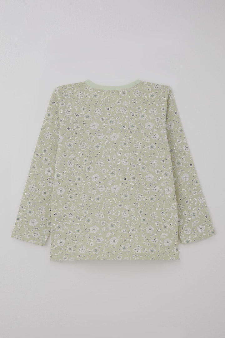 BRE Breeze Kız Çocuk Pijama Takımı Çiçek Desenli 4-8 Yaş, Su Yeşili - Oosterhout