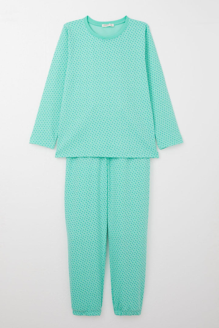 BRE Breeze Girl's Pajama Set Flower Patterned 92 Years, Green - Coyotepec