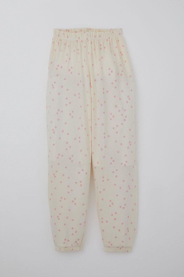 BRE Breeze Girl's Pajama Set Flower Patterned 4-8 Years, Cream - Visalia