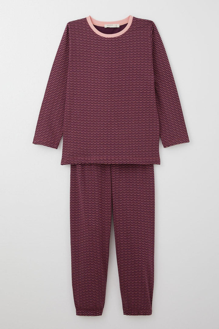 BRE Breeze Girl's Pajama Set Patterned 4-8 Years, Plum Color - Ciudad General Escobedo